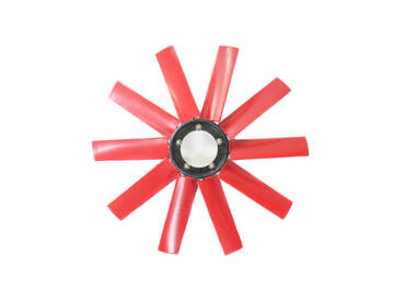 Fan 10 blades synthetic 170 mm red